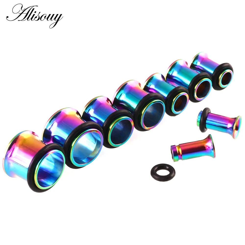 1pc 2mm-25mm Stainless Steel Ear Plugs Tunnels Rose Gold Color Screwed Earrings Expander Earlet Gauges Body Piercings Jewelry