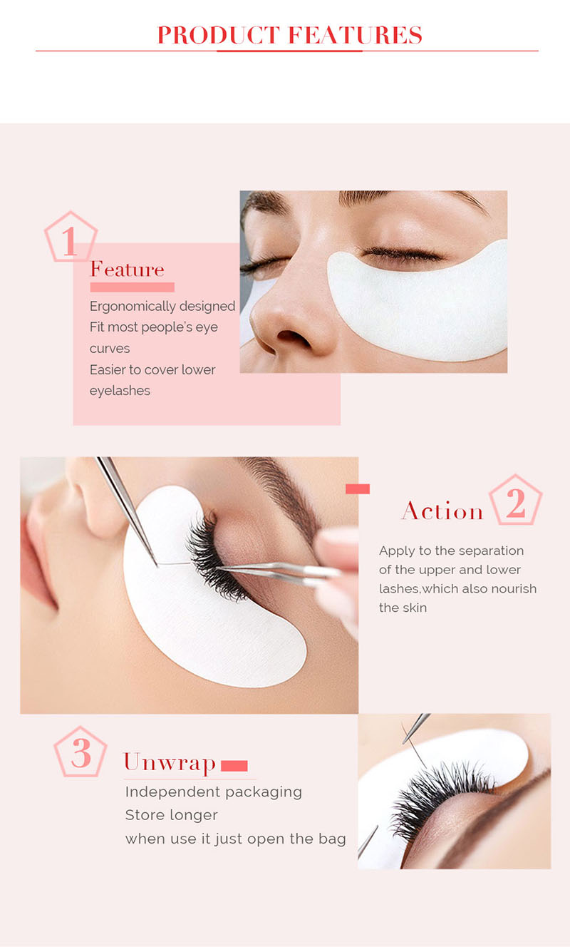 50/500/1000pcs Gel Patches for Eyelashes Building Eyelash Extension Under Eye Pads Lash Stickers Tools Wholesale LAUKISS