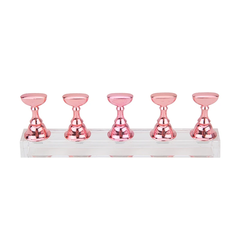 5Pcs Nail Art Practice Display Stand Set Chess Board Magnetic Tips White & Black Holder Polish Gel Color Chart Tool