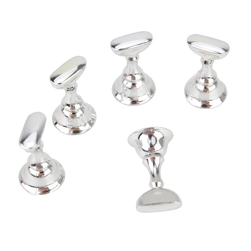 5Pcs Nail Art Practice Display Stand Set Chess Board Magnetic Tips White & Black Holder Polish Gel Color Chart Tool