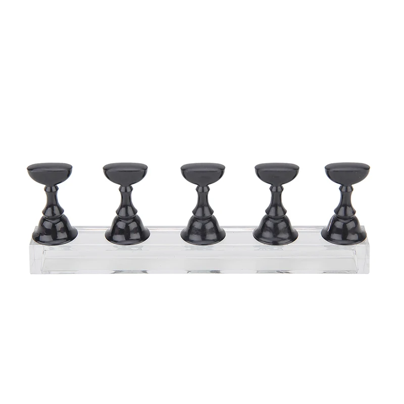 5Pcs Nail Art Practice Display Stand Set Chess Board Magnetic Tips White & Black Holder Polish Gel Color Chart Tool