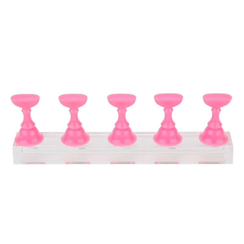 5Pcs Nail Art Practice Display Stand Set Chess Board Magnetic Tips White & Black Holder Polish Gel Color Chart Tool