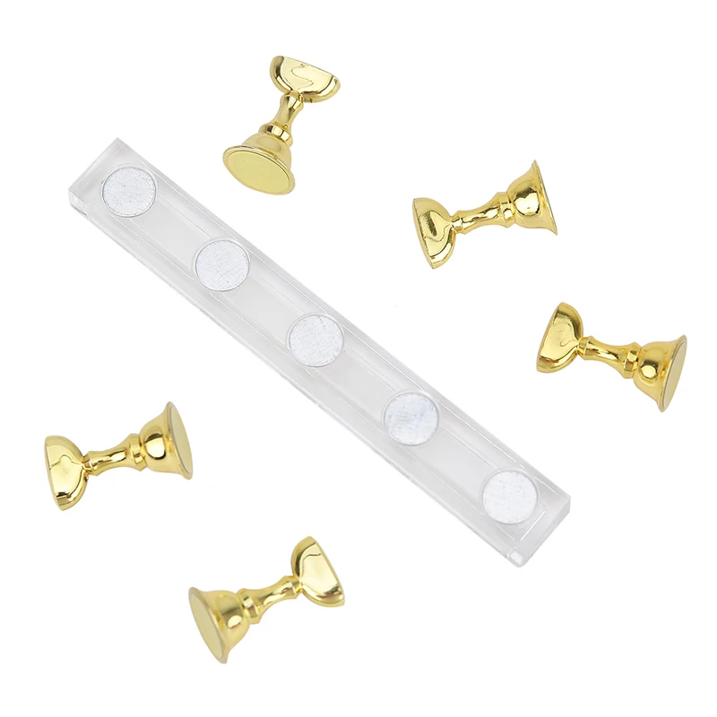 5Pcs Nail Art Practice Display Stand Set Chess Board Magnetic Tips White & Black Holder Polish Gel Color Chart Tool