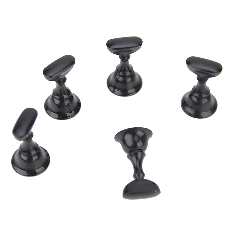 5Pcs Nail Art Practice Display Stand Set Chess Board Magnetic Tips White & Black Holder Polish Gel Color Chart Tool