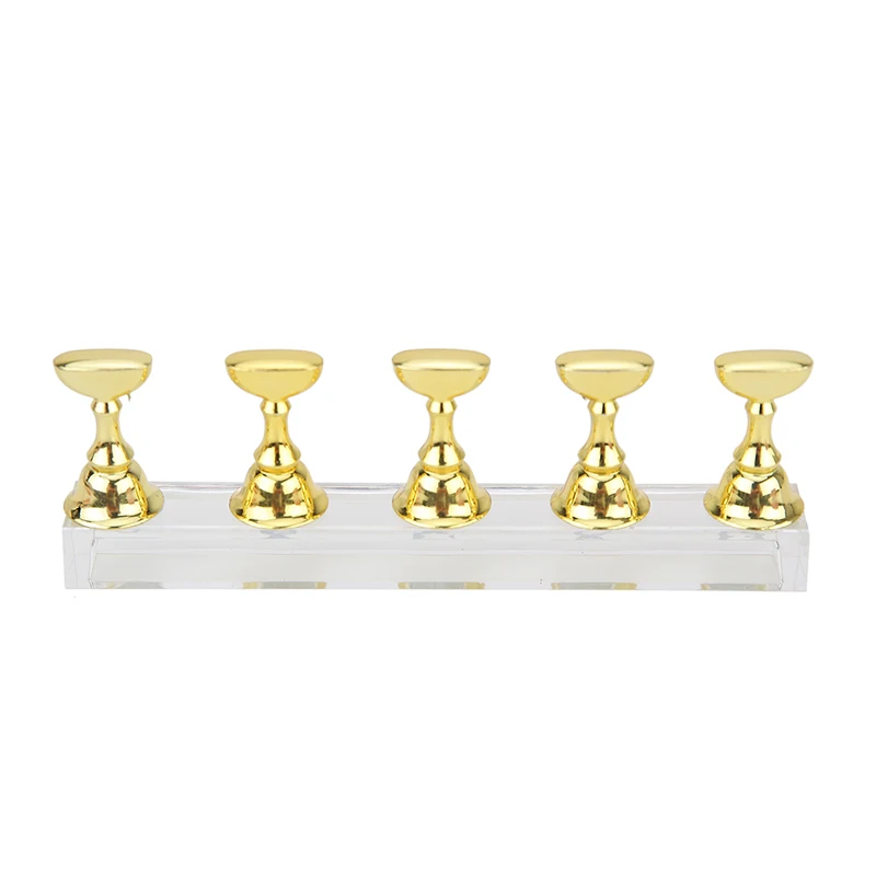5Pcs Nail Art Practice Display Stand Set Chess Board Magnetic Tips White & Black Holder Polish Gel Color Chart Tool