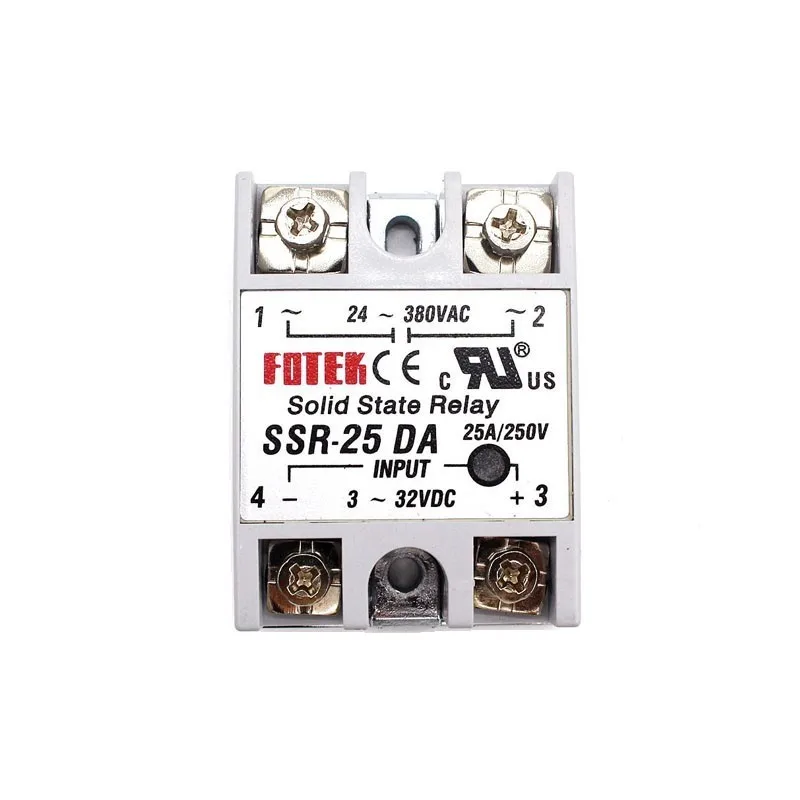 Solid State Relay 12v 24v SSR-10DA SSR-25DA SSR-40DA 10A 25A 40A 3-32V DC TO 24-380V AC SSR 10DA 25DA 40DA Rele Power Supply