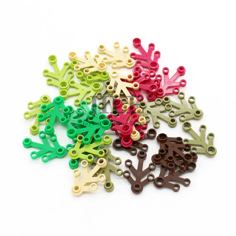 50pcs Moc Plant Leaves 4x3 with 6 Hole 2423 Tree Leaf Garden View DIY Building Blocks Bricks Compatible House Assembles Toys