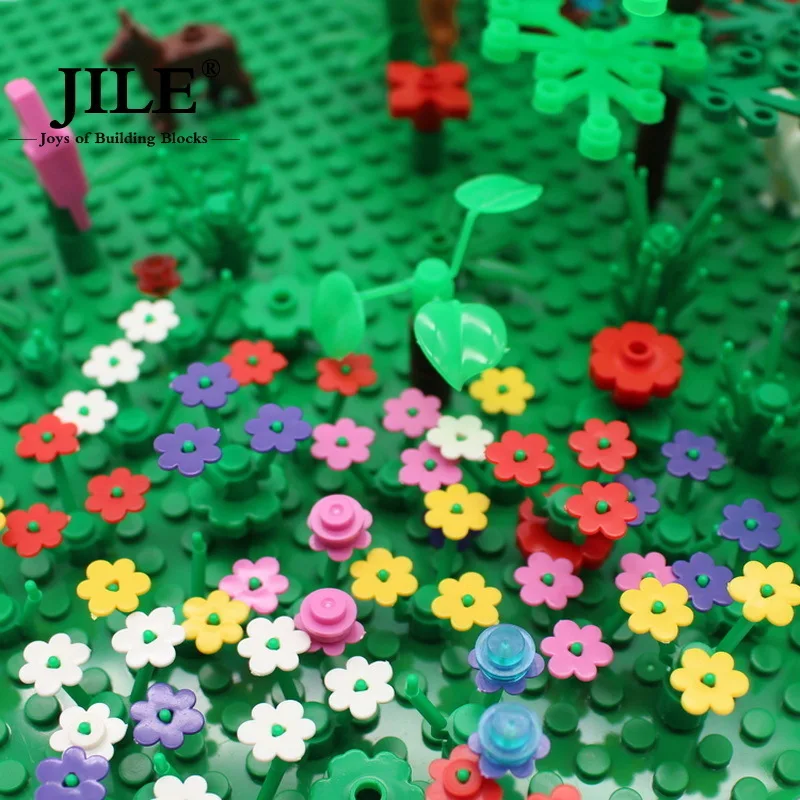 50pcs Moc Plant Leaves 4x3 with 6 Hole 2423 Tree Leaf Garden View DIY Building Blocks Bricks Compatible House Assembles Toys