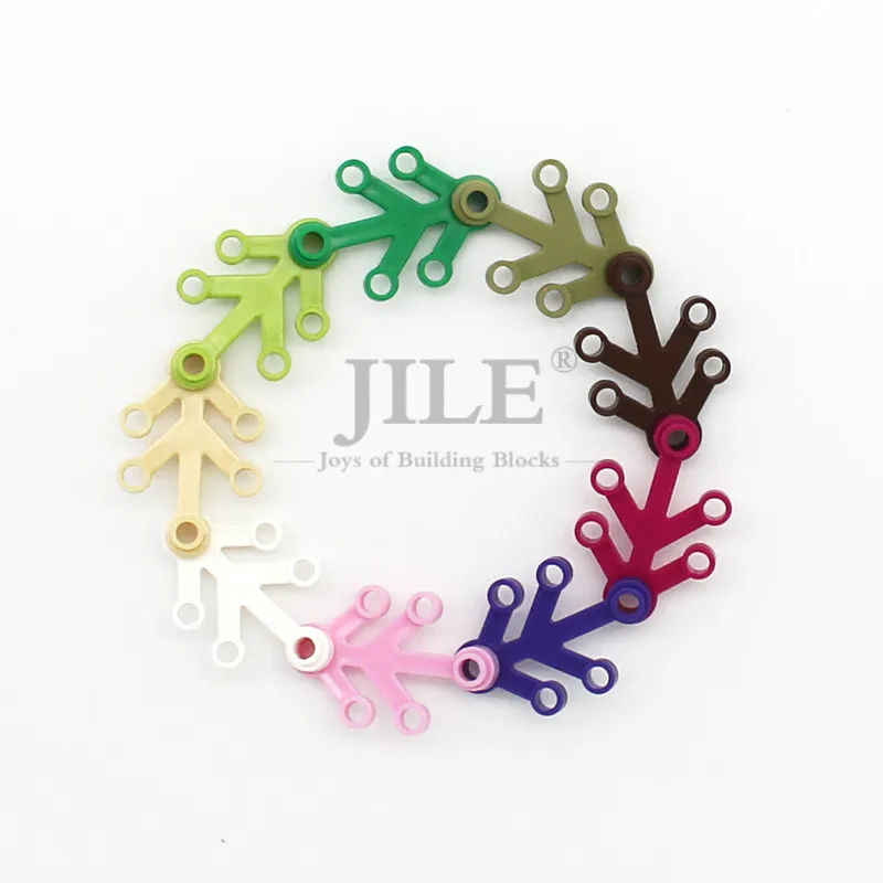 50pcs Moc Plant Leaves 4x3 with 6 Hole 2423 Tree Leaf Garden View DIY Building Blocks Bricks Compatible House Assembles Toys