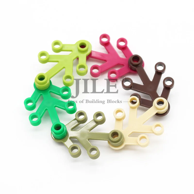 50pcs Moc Plant Leaves 4x3 with 6 Hole 2423 Tree Leaf Garden View DIY Building Blocks Bricks Compatible House Assembles Toys