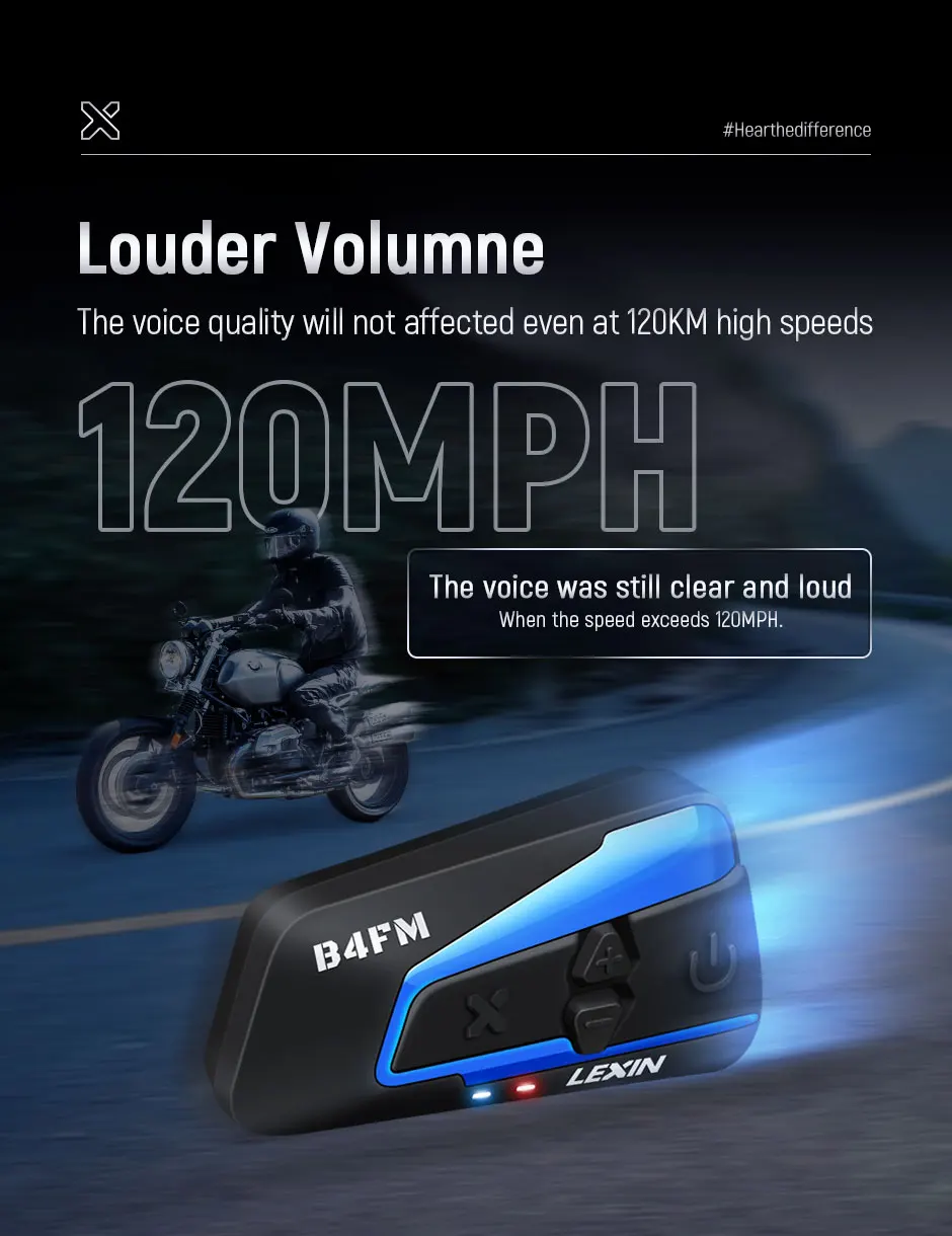 Brand Lexin LX-B4FM-X for 10 Riders Intercom Motorcycle Bluetooth Helmet Headsets BT Moto Intercomunicador with FM Radio