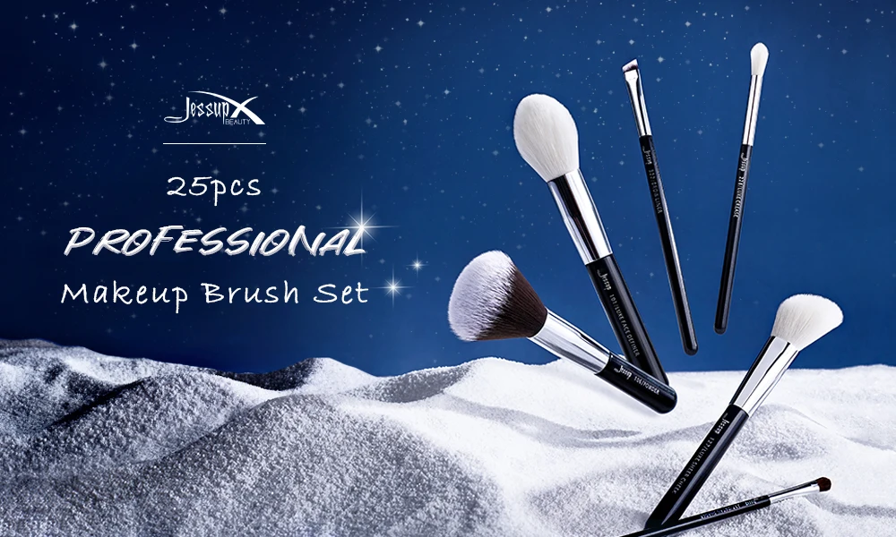 Jessup Makeup Brushes 15-25pcs Make Up Brush Set Professional Natural Synthetic Foundation Powder Contour Blending Eyeshadow