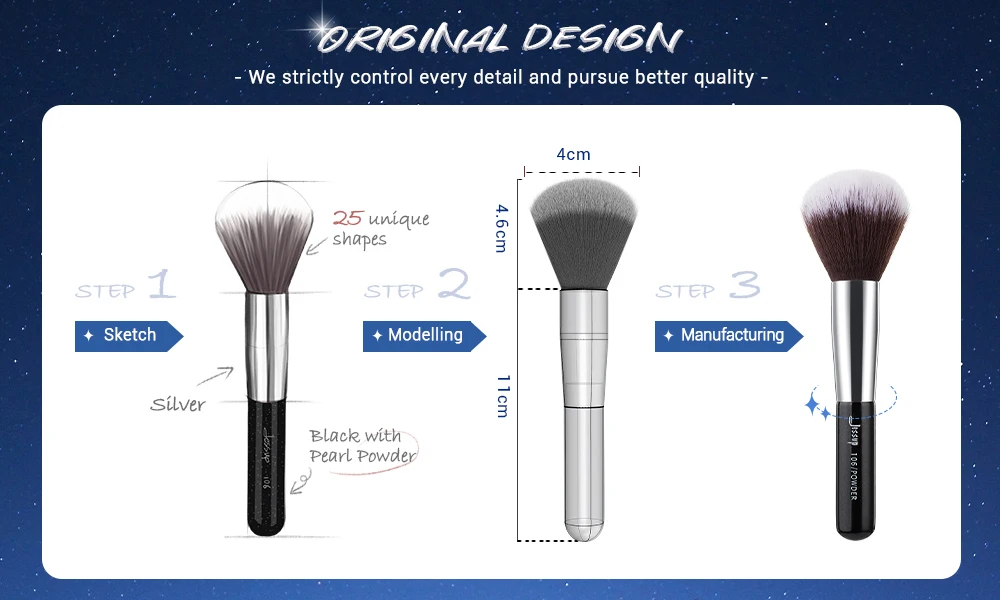Jessup Makeup Brushes 15-25pcs Make Up Brush Set Professional Natural Synthetic Foundation Powder Contour Blending Eyeshadow