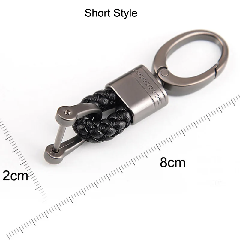 New Hand-Woven Leather Car Key Ring Men Women Rope Key Chain Waist Keychains Charm Metal Key Holder Gift Jewelry