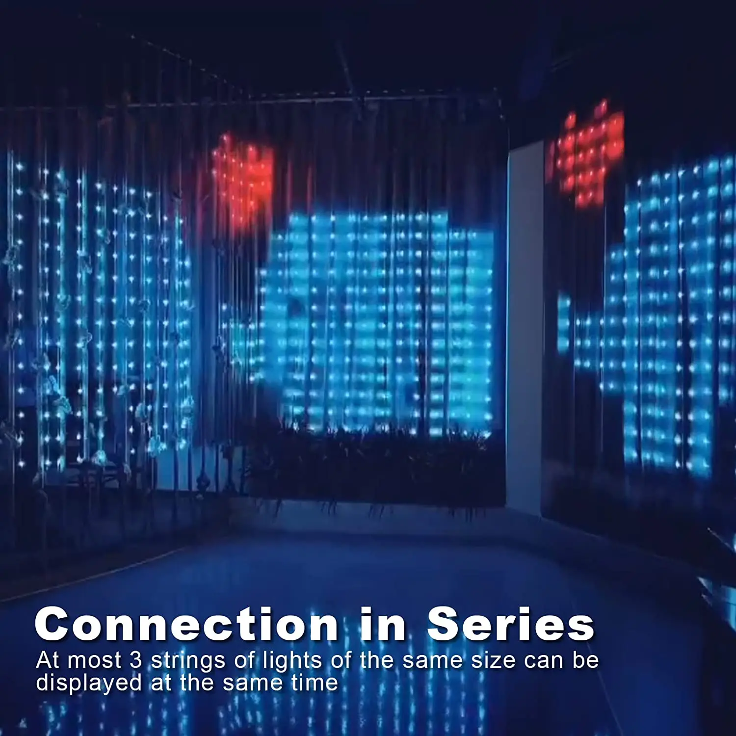 Mexllex Colorful Smart LED Window Hanging Curtain Lights, 400 RGB APP Remote Control DIY Text and Pattern Fairy Garland home
