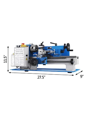 SucceBuy Mini Metal Lathe Machine 7"x14" 550W 180x350mm Variable Speed + 3 Jaw Chuck for Metalworking Turning Drilling Threading
