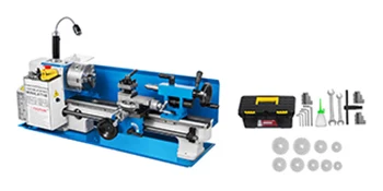 SucceBuy Mini Metal Lathe Machine 7"x14" 550W 180x350mm Variable Speed + 3 Jaw Chuck for Metalworking Turning Drilling Threading