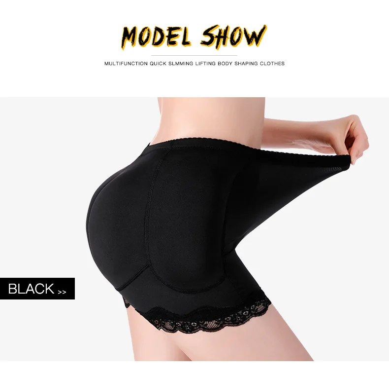 LILVIGOR Padded Underwear for Women Butt Lifter Seamless Booty Pads Butt Enhancer Panties Lace Shapewear Boyshorts