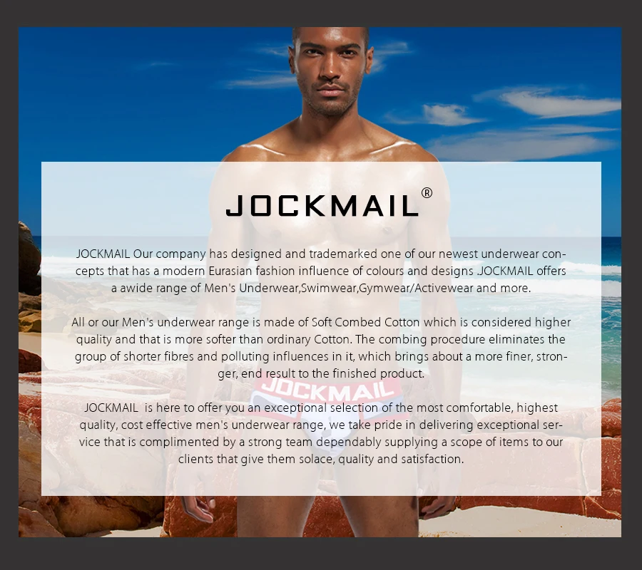 JOCKMAIL Brand Male Panties Breathable Cuecas Boxers Modal Solid Men Underwear U Convex Sexy Underpants Homewear Boxershorts Men