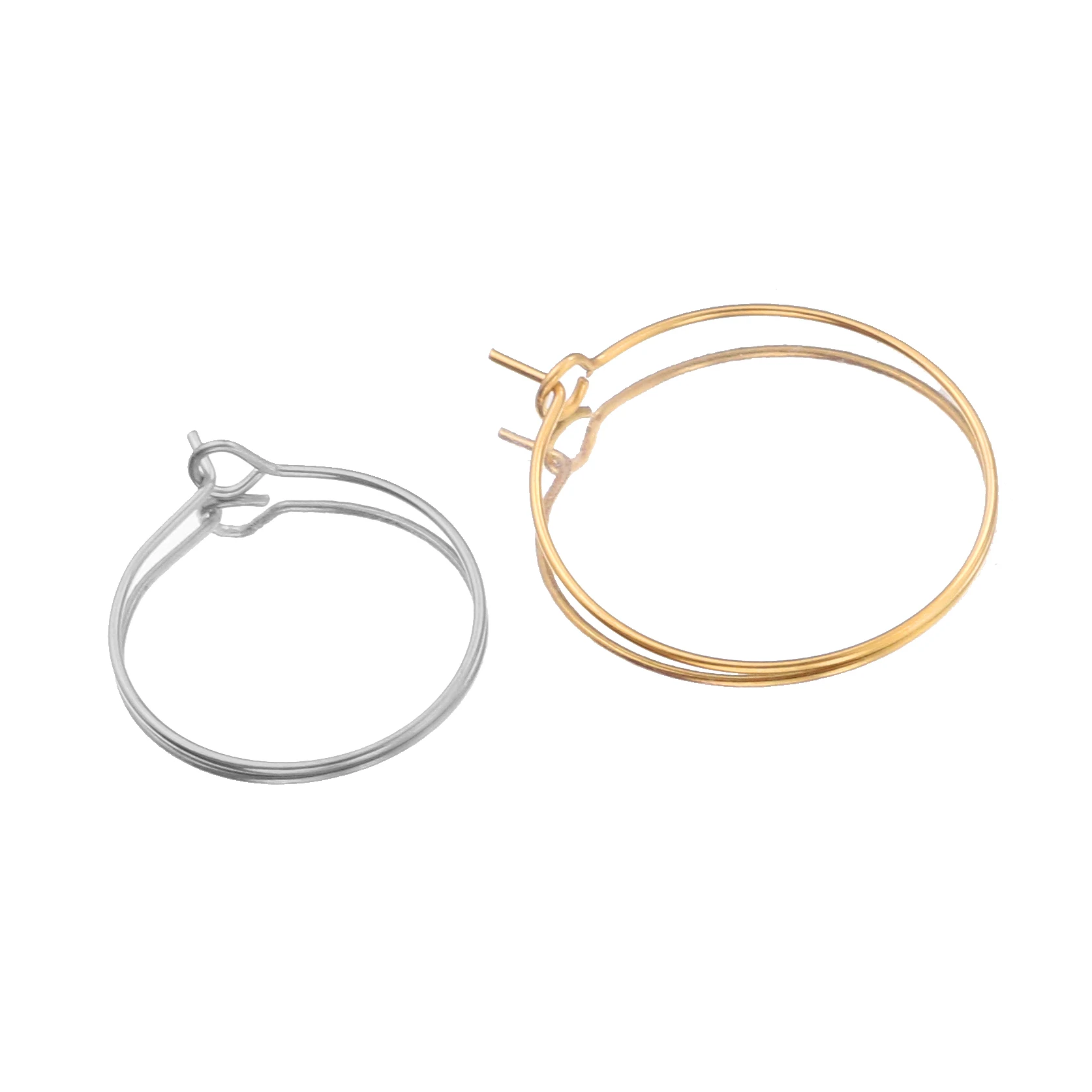 20pcs/lot Gold Stainless Steel Big Circle Wire Hoops Loop Earrings High Quality for DIY Dangle Earring Jewelry Making Supplies