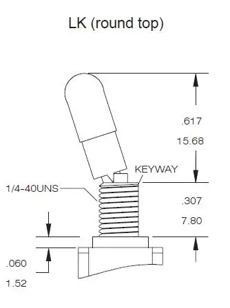 Salecom T80-T LK Series Locking Handle Miniature Toggle Switch 1/4 Inch Panel Mount 5A/125VAC