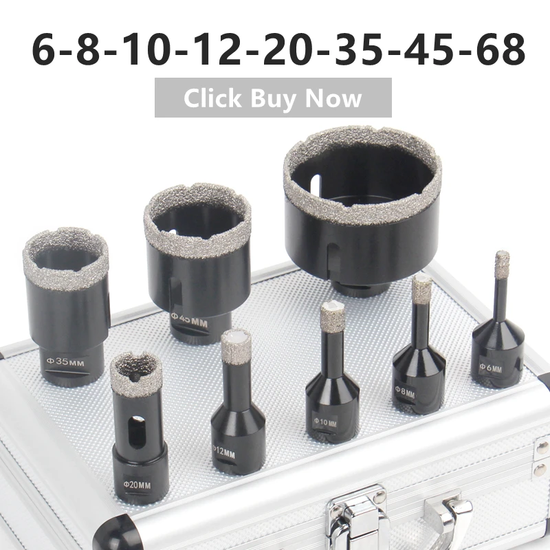 5-130mm M14 Thread Dry Vacuum Brazed Marble Masonry Hole Saw Opener Diamond Drilling Core Bit For Ceramic Tile Granite Marble