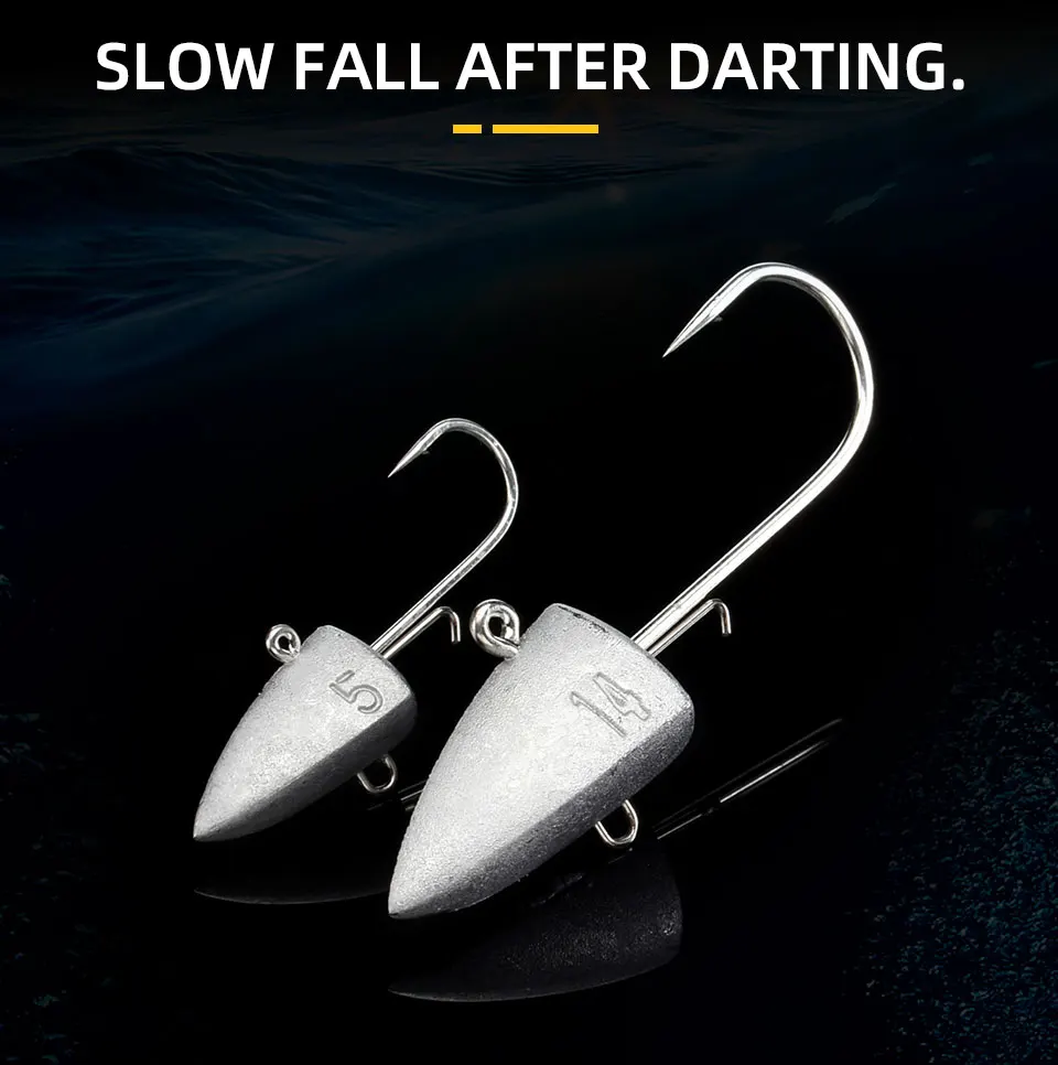 BLUX Dart Jighead Fishhooks 3.5g 5g 7g 10g 14g Worm Fishing Lure Hook Soft Lure Jig Head Artificial Bait Fishing Tackle