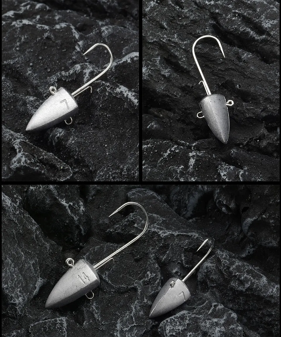 BLUX Dart Jighead Fishhooks 3.5g 5g 7g 10g 14g Worm Fishing Lure Hook Soft Lure Jig Head Artificial Bait Fishing Tackle