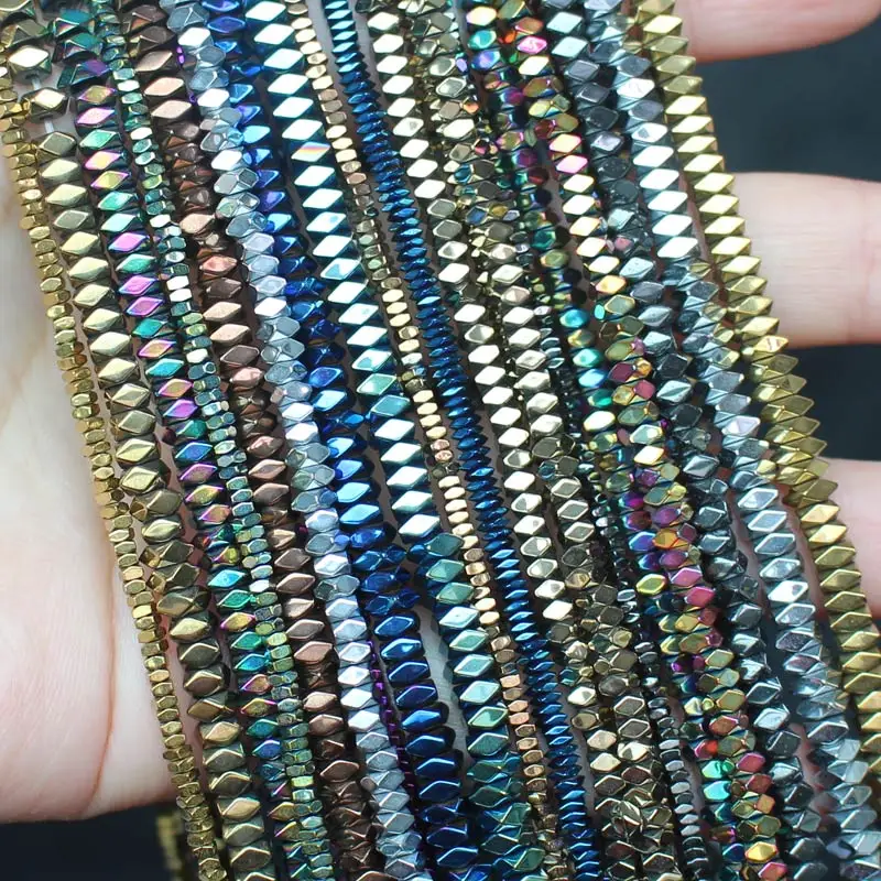Natural Hematite Shining Facted Rectangler 2X1/2X3/2X4mm Loose beads, For DIY Necklace Bracelat Jewelry Making
