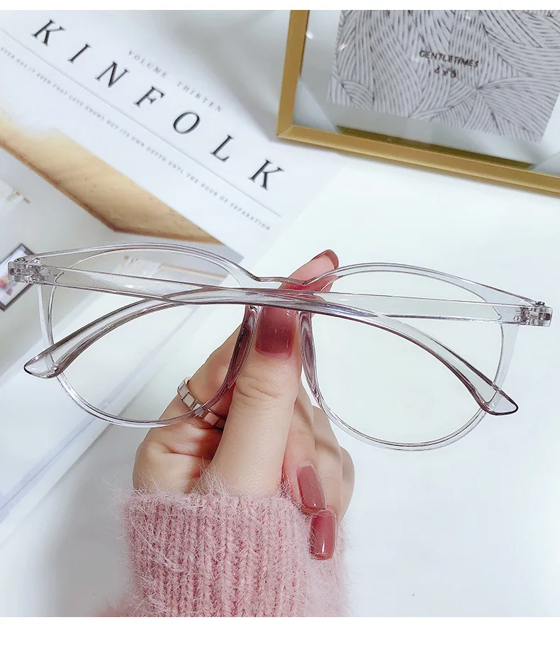 Transparent Computer Glasses Frame Women Men Anti Blue Light Round Eyewear Blocking Glasses Optical Spectacle Eyeglass