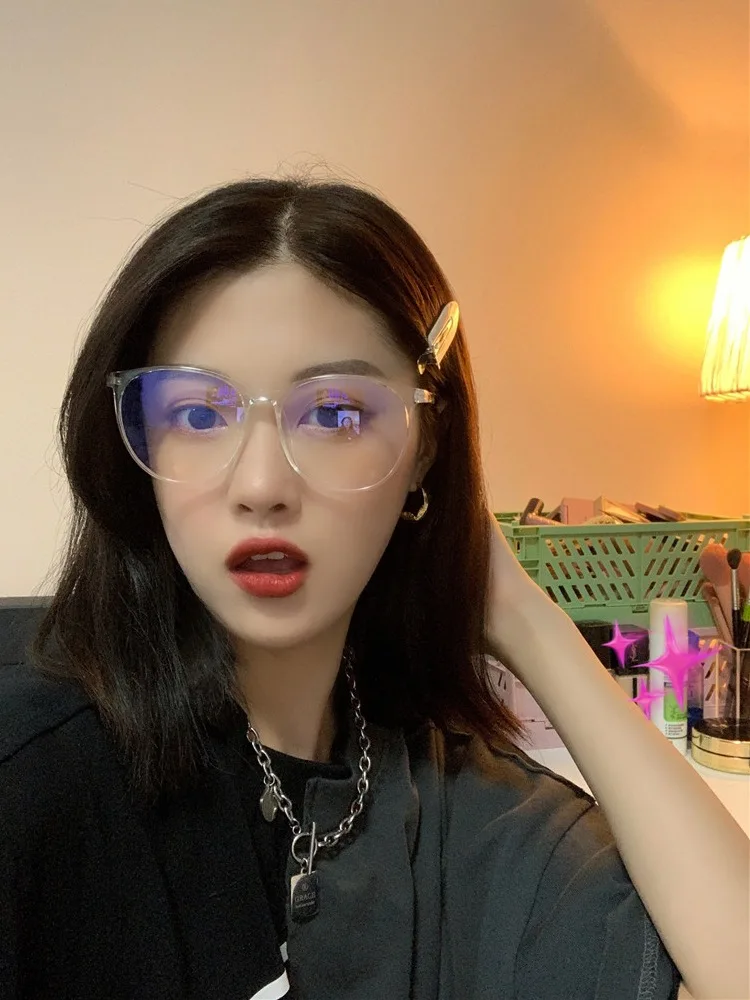 Transparent Computer Glasses Frame Women Men Anti Blue Light Round Eyewear Blocking Glasses Optical Spectacle Eyeglass