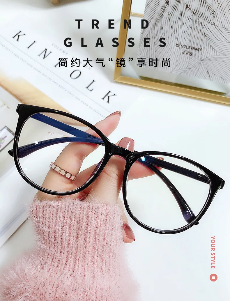 Transparent Computer Glasses Frame Women Men Anti Blue Light Round Eyewear Blocking Glasses Optical Spectacle Eyeglass