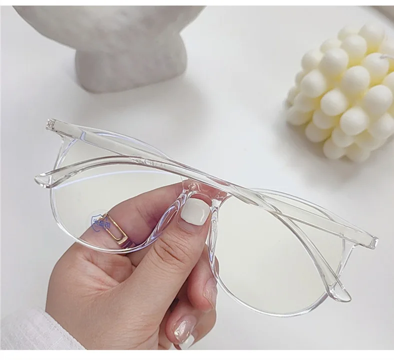 Transparent Computer Glasses Frame Women Men Anti Blue Light Round Eyewear Blocking Glasses Optical Spectacle Eyeglass