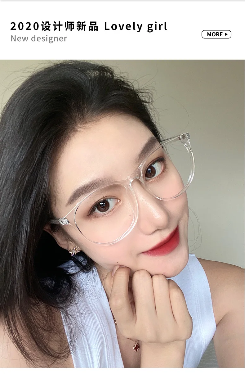 Transparent Computer Glasses Frame Women Men Anti Blue Light Round Eyewear Blocking Glasses Optical Spectacle Eyeglass