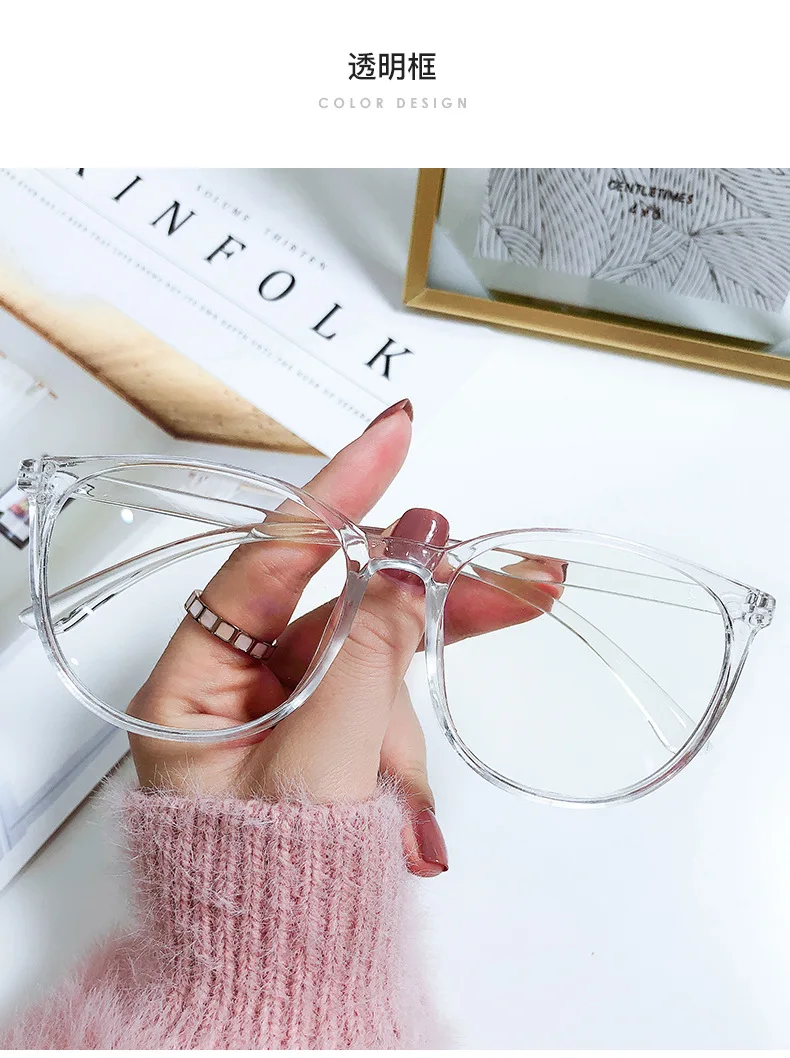 Transparent Computer Glasses Frame Women Men Anti Blue Light Round Eyewear Blocking Glasses Optical Spectacle Eyeglass