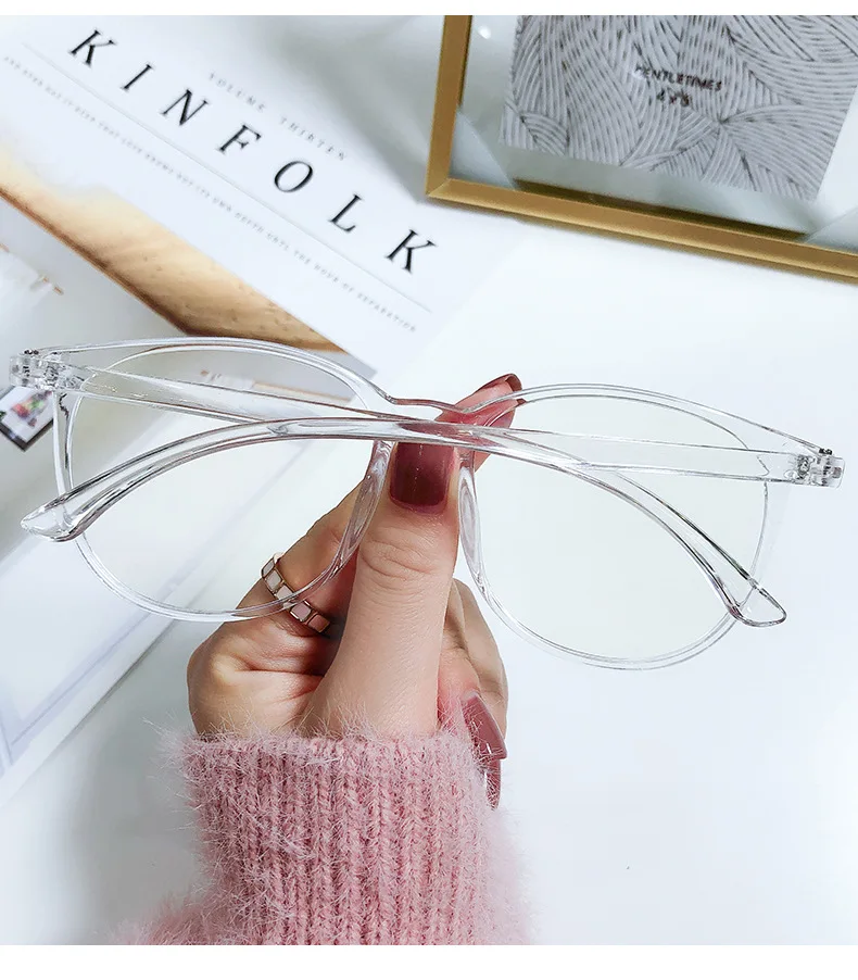 Transparent Computer Glasses Frame Women Men Anti Blue Light Round Eyewear Blocking Glasses Optical Spectacle Eyeglass