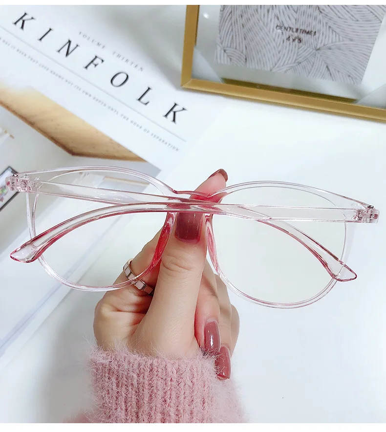 Transparent Computer Glasses Frame Women Men Anti Blue Light Round Eyewear Blocking Glasses Optical Spectacle Eyeglass