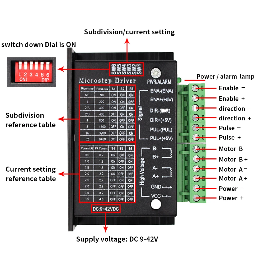 Upgrade Nema23 Stepper Motor Driver TB6600 4A DC9-42V Nema17 Drive For 3D Pinter Laser Engraving Machine CNC Router Controller