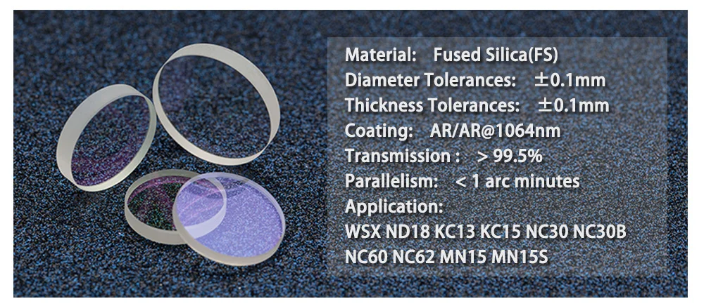 Ultrarayc WSX Protective Windows 18*2/30*5/37*7 Protective Lens 0-6kW Optical Lens for WSX Laser Head ND18 MN15 NC12 NC30 NC60