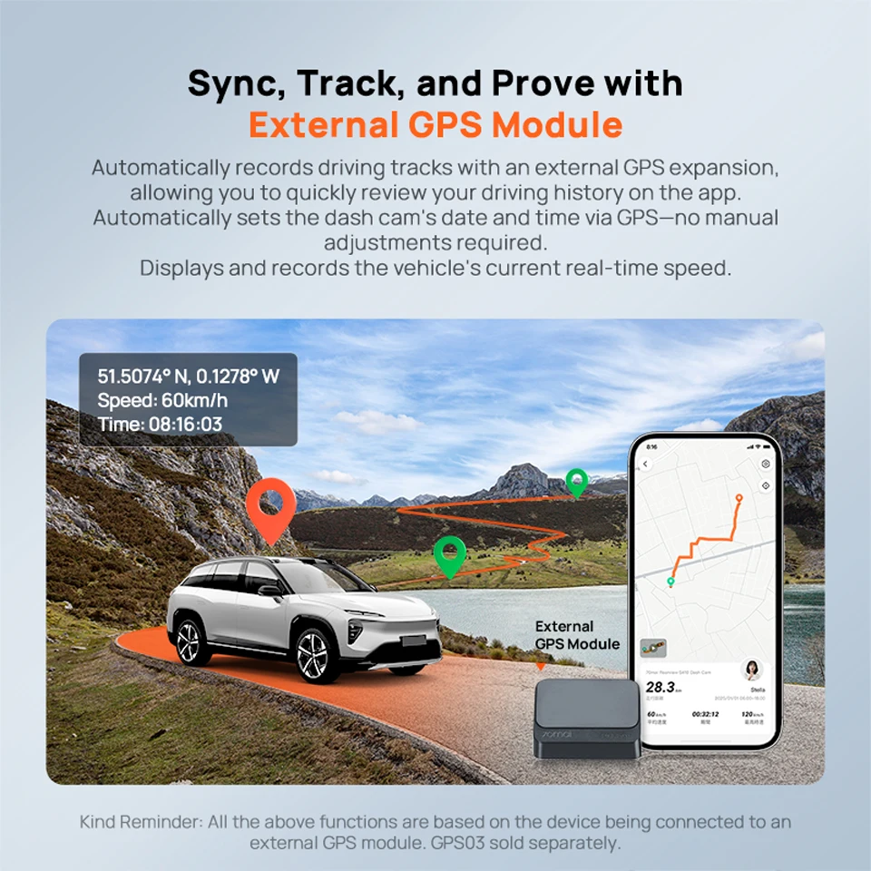 70mai Rearview Dash Cam S410 9.35" Mirror Display Front 2K Rear 1080P F1.55 Aperture Supercapacitor 24/7 Protection 70mai S410