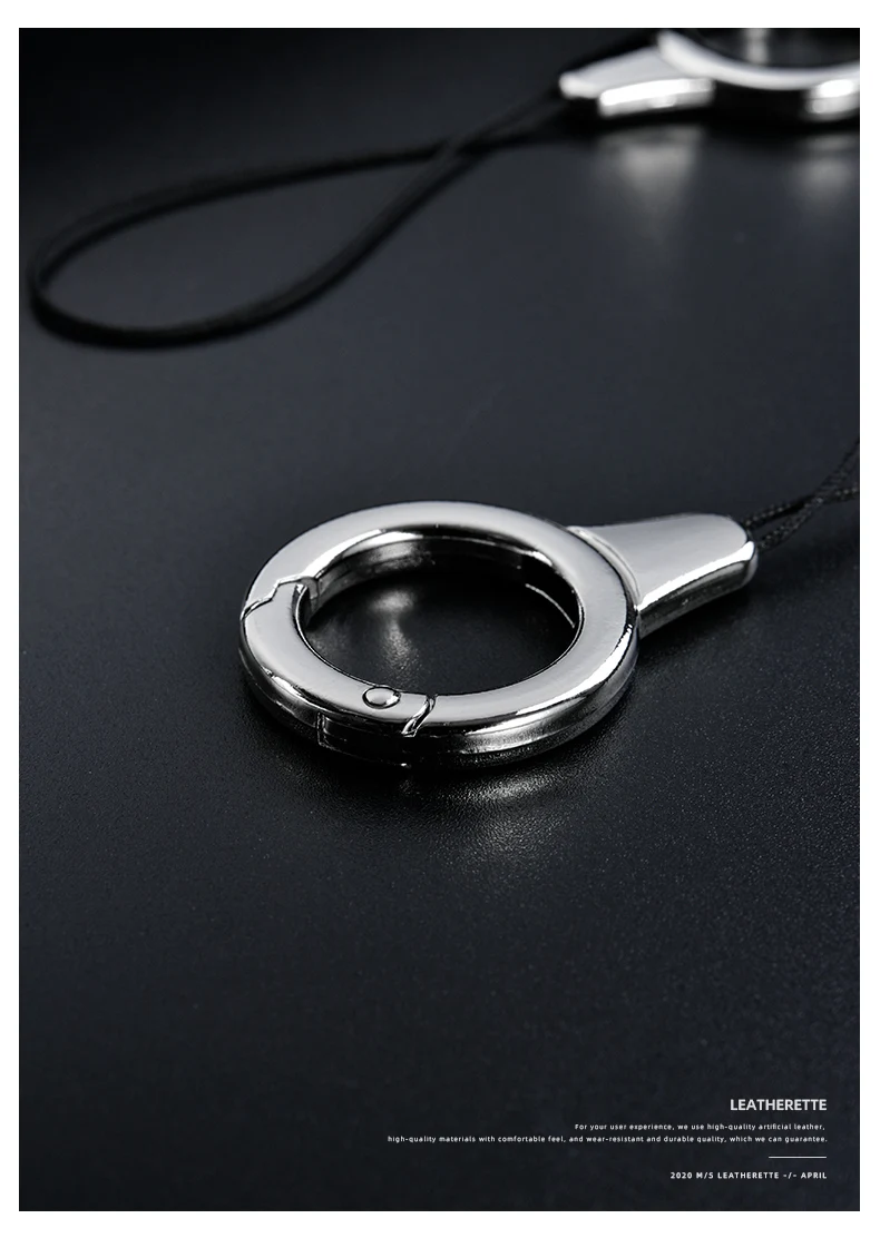 2 PCS Multifunction Key Chain Holder Black Rope Phone Lanyard Key Ring Metal Car Keychain U Disk ID Cards Keyring Men Women M03