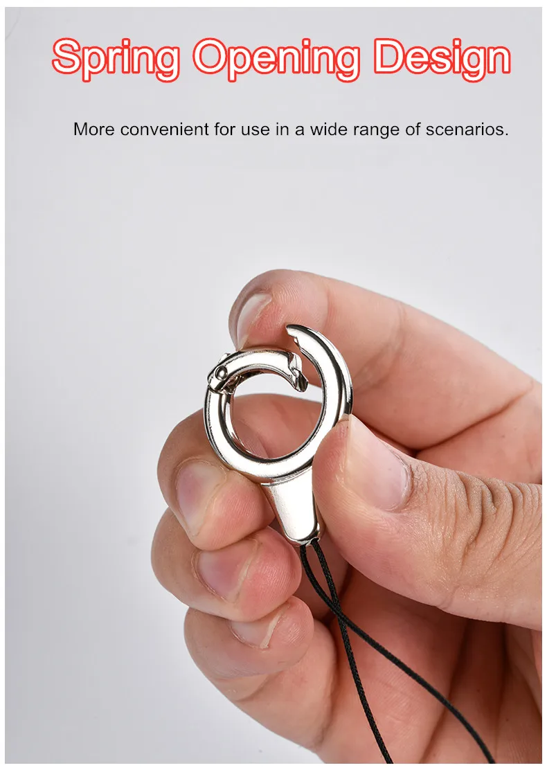 2 PCS Multifunction Key Chain Holder Black Rope Phone Lanyard Key Ring Metal Car Keychain U Disk ID Cards Keyring Men Women M03