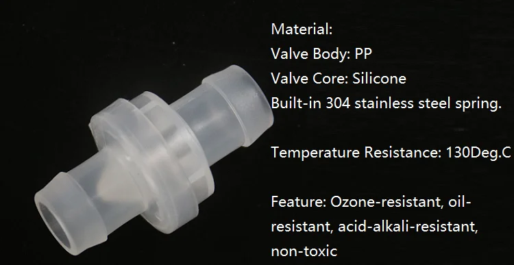 Diameter 3mm 4mm 5mm 6mm 8mm 10mm 12mm Plastic Check Valve One-Way Pagoda Inline Non-Return Gas Liquid Water Fluid Stopper