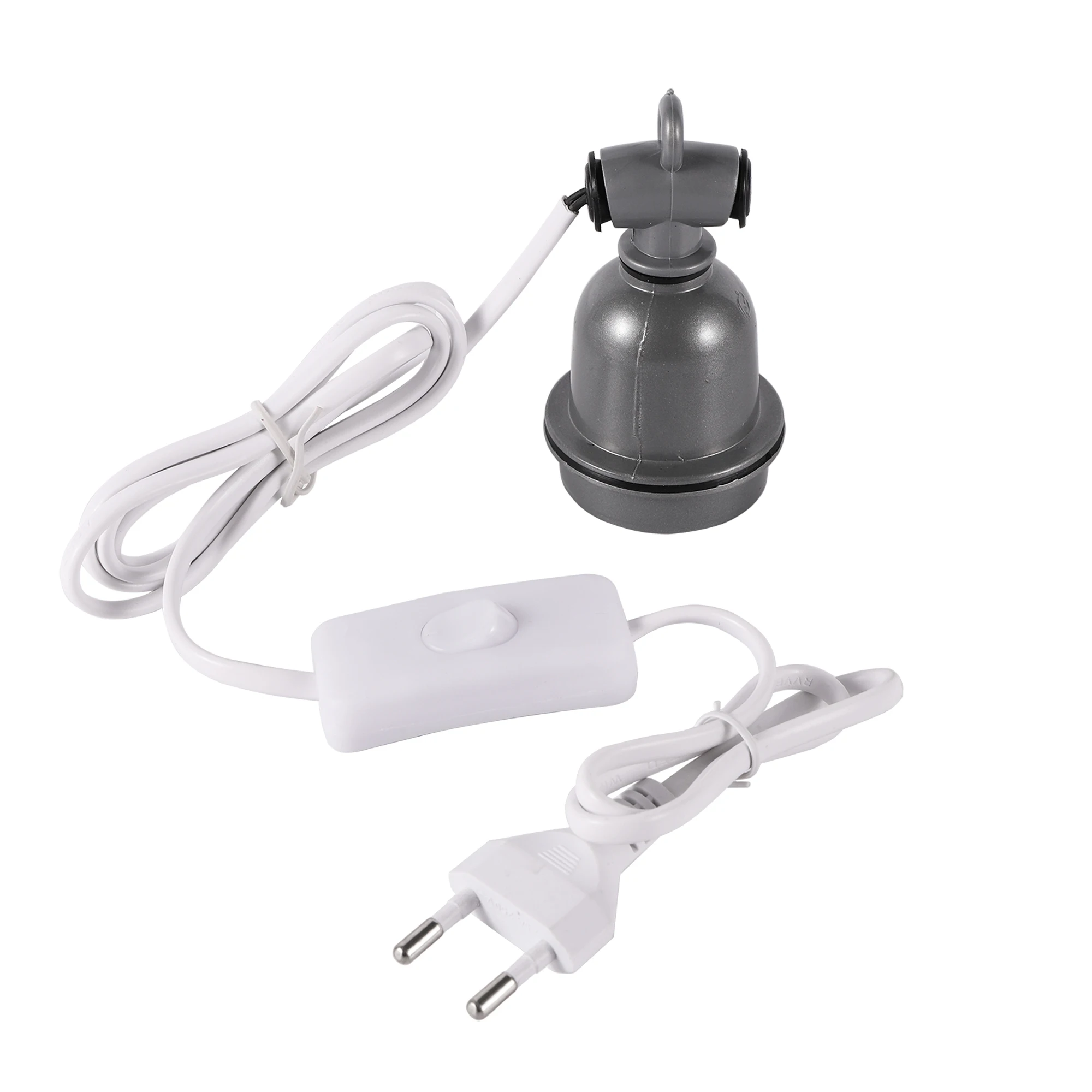 E27 Crawling pet lizard tortoise heating lamp holder & power cord switch Piglet Chicken Brooder Heating Spiral Light Socket 1 Pc