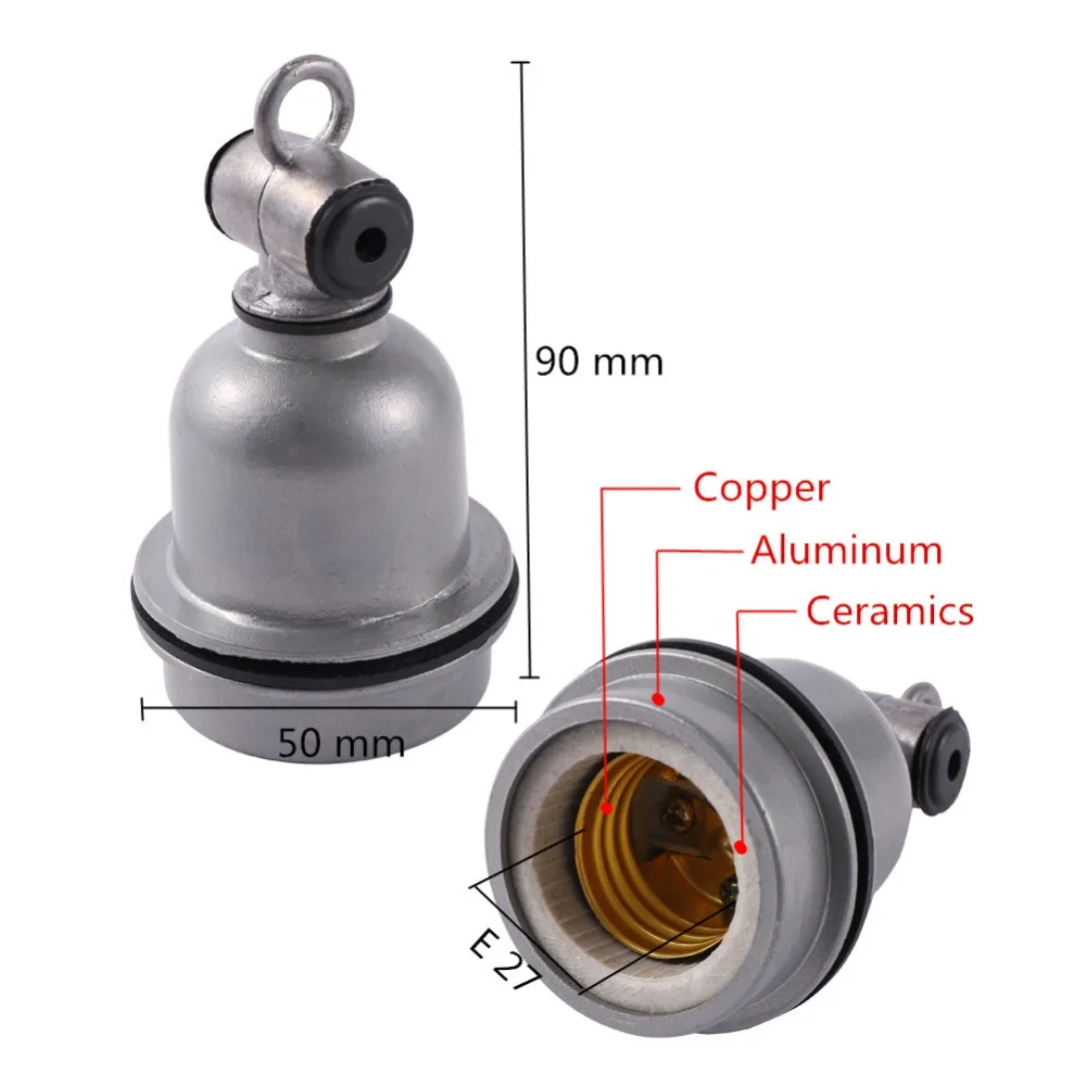 E27 Crawling pet lizard tortoise heating lamp holder & power cord switch Piglet Chicken Brooder Heating Spiral Light Socket 1 Pc