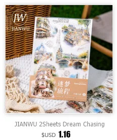JIANWU 30 sheets Romantic Scenery Series Stickers Cool World Sky Forest Planet DIY Journal Sticker Stationery School Supplies