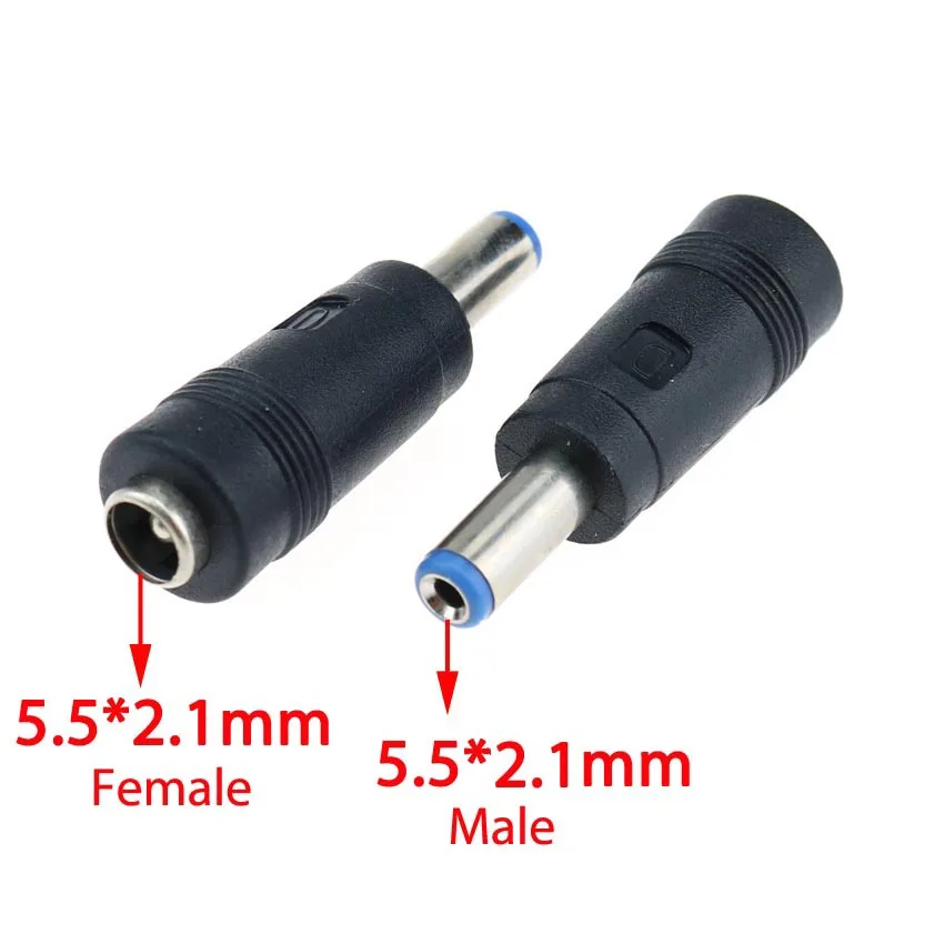 1pcs 5.5*2.5 / 2.1 Mm Female to 5.5*2.1 / 2.5 Mm Male DC Power Connector Adapter Laptop 5.5*2.1 to 5.5*2.5 Charging Converter