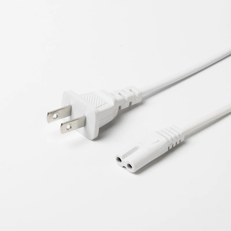 2 Pin Prong US EU to C7 C8 Extension Cable LED Light Power Cord American European Figure 8 Laptop Power Cable For PS4 1.5M 0.6M