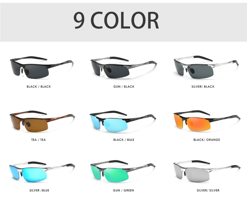 Aluminum Magnesium Men Polarized Sunglasses Aviation Driving Sun Glasses Male Sport Sunglasses lunette soleil homme oculos