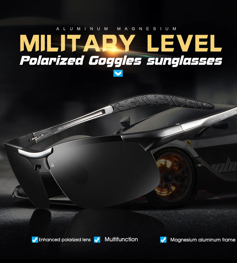 Aluminum Magnesium Men Polarized Sunglasses Aviation Driving Sun Glasses Male Sport Sunglasses lunette soleil homme oculos